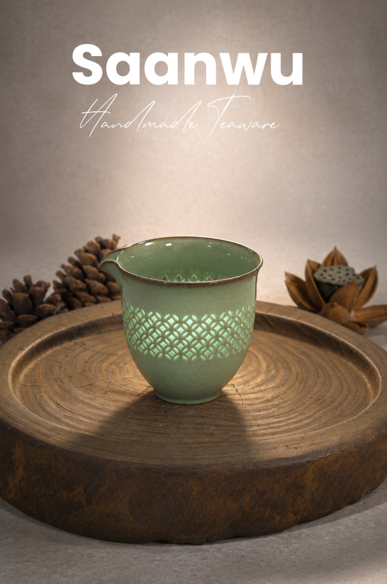Unique Piece Longquan Celadon Translucent Lattice Pitcher 150ml