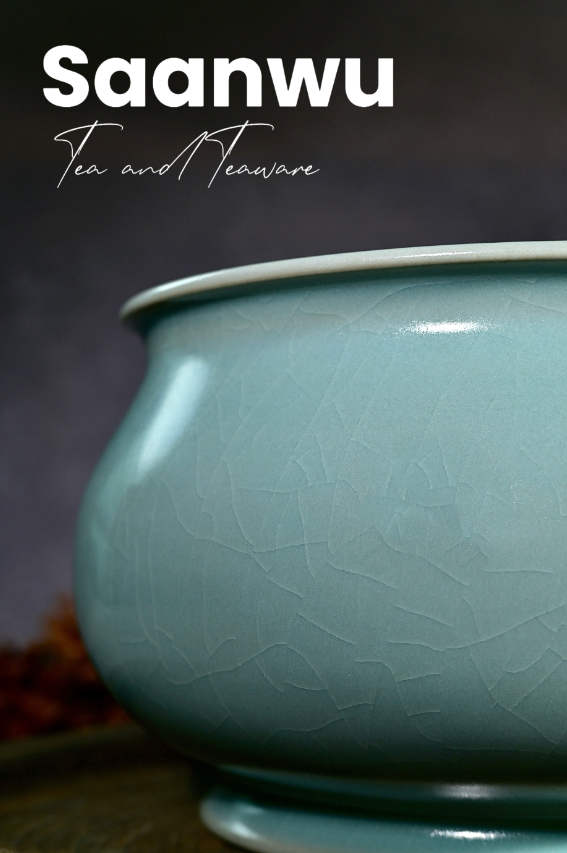 Unique Piece Ru Ware Original Mineral Sky Blue Glaze Tea Waste Bowl (Cha Xi) 1250ml