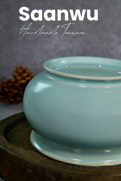 Unique Piece Ru Ware Original Mineral Sky Blue Glaze Tea Waste Bowl (Cha Xi) 1250ml
