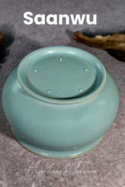 Unique Piece Ru Ware Original Mineral Sky Blue Glaze Tea Waste Bowl (Cha Xi) 1250ml