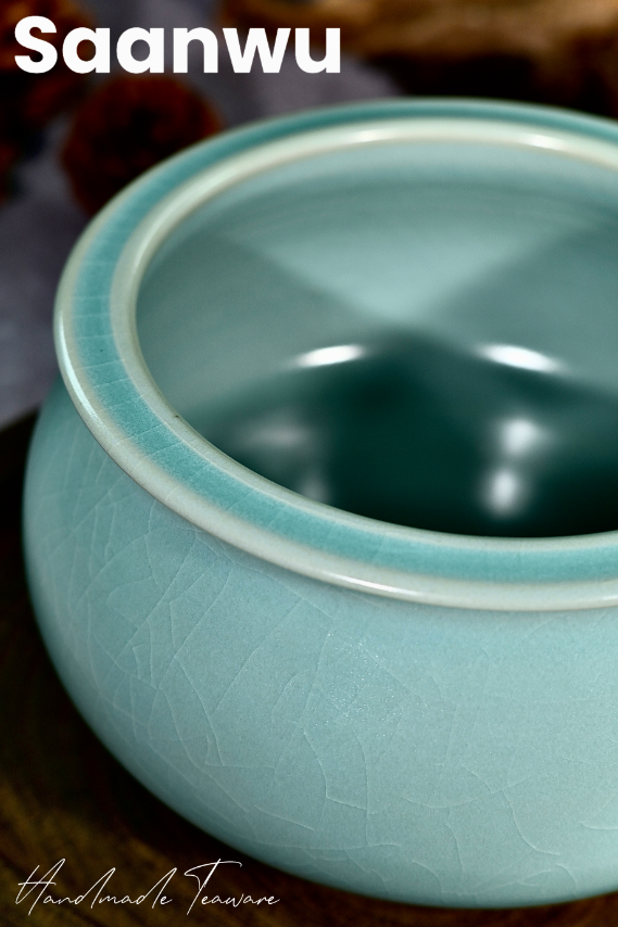 Unique Piece Ru Ware Original Mineral Sky Blue Glaze Tea Waste Bowl (Cha Xi) 1250ml