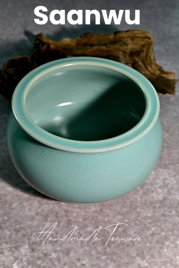 Unique Piece Ru Ware Original Mineral Sky Blue Glaze Tea Waste Bowl (Cha Xi) 1250ml