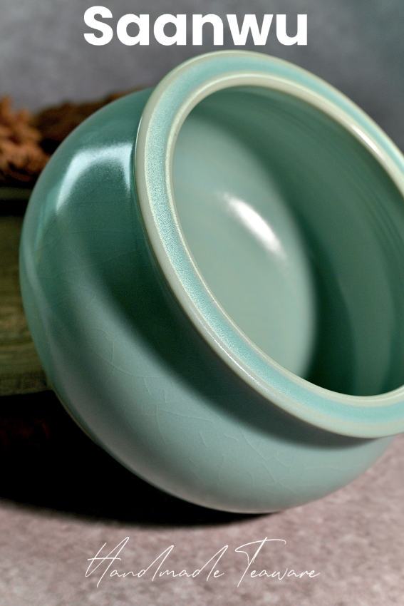 Unique Piece Ru Ware Original Mineral Sky Blue Glaze Tea Waste Bowl (Cha Xi) 1250ml