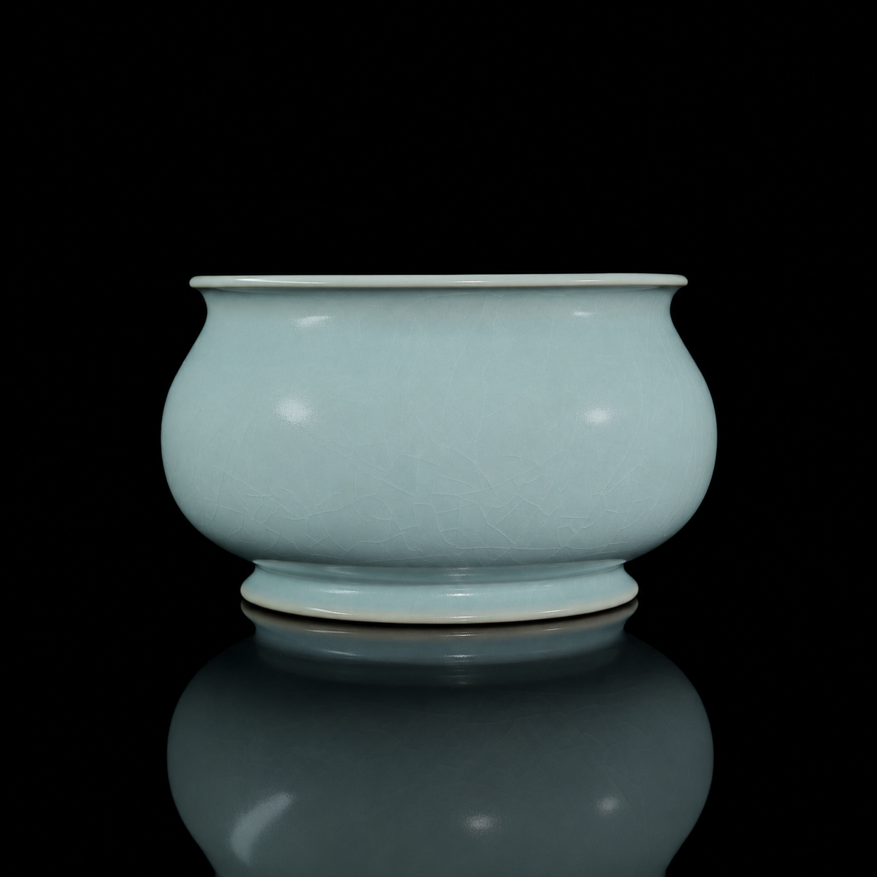 Unique Piece Ru Ware Original Mineral Sky Blue Glaze Tea Waste Bowl (Cha Xi) 1250ml