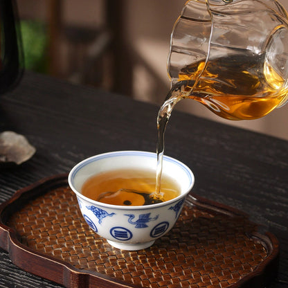 Handmade Blue and White Eight Trigrams Teacup 80ml