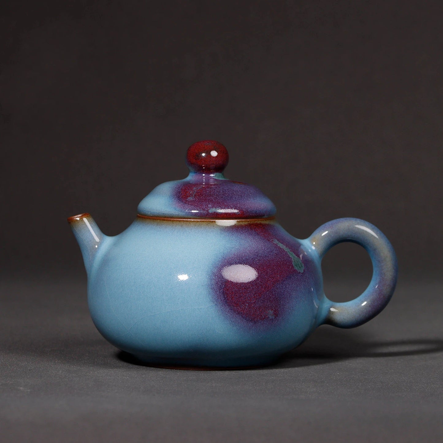 Jun Ware Handcrafted  "Pear-Shaped" Kiln-Transmutation Teaset
