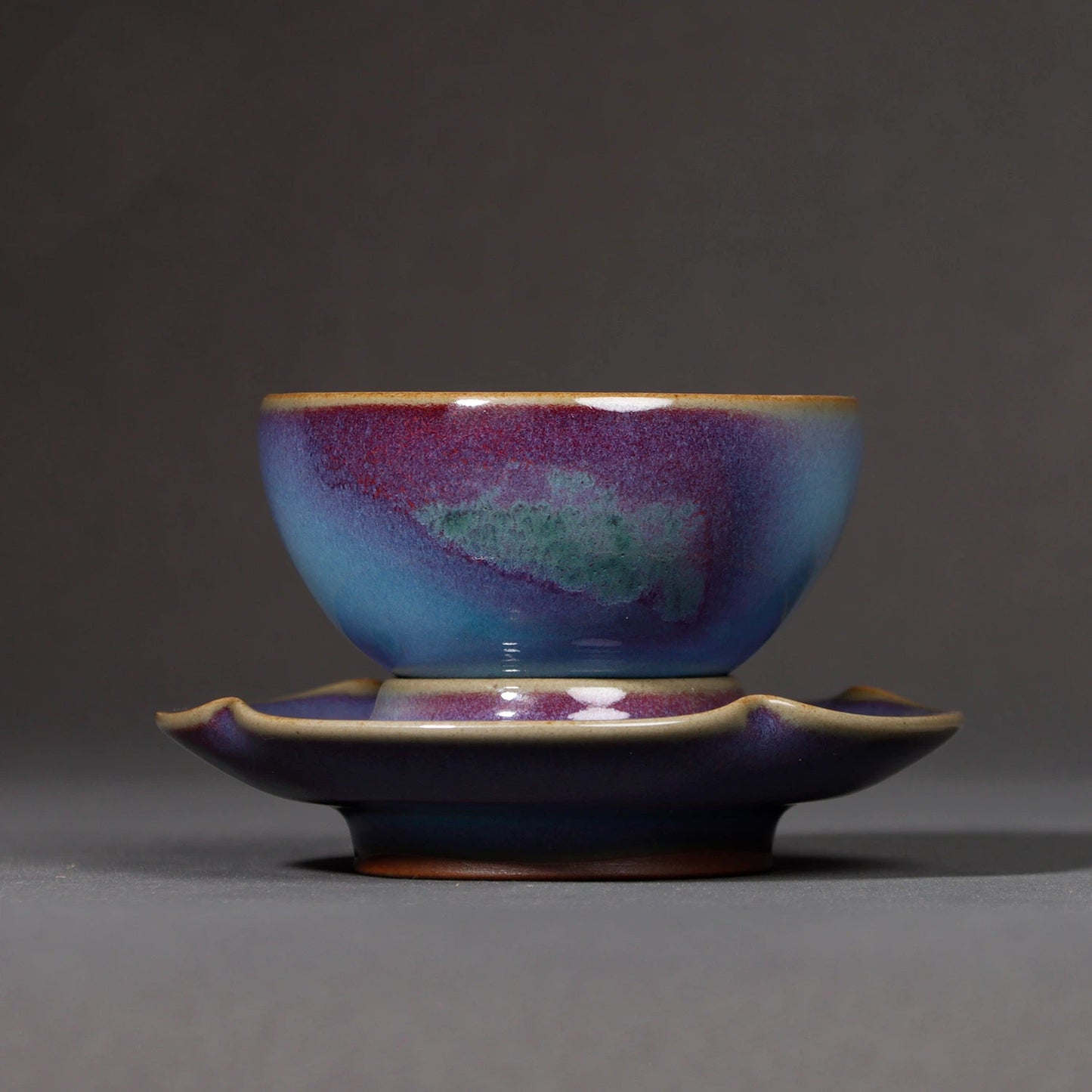 Jun Ware Handcrafted  "Pear-Shaped" Kiln-Transmutation Teaset