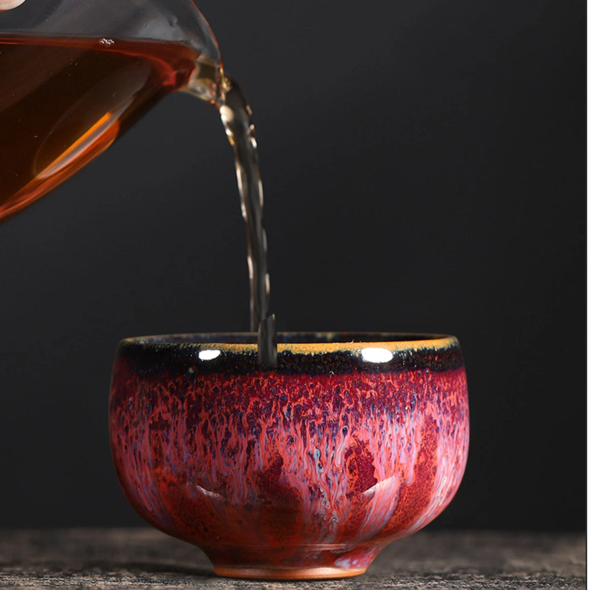 Jun Ware "Flame Glaze" Luohan Teacup 60ml