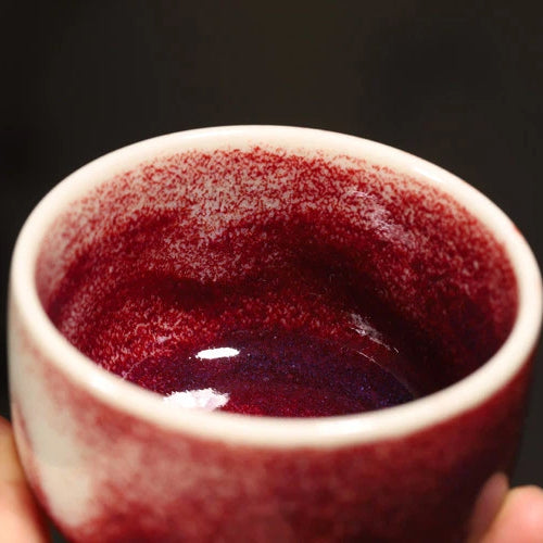 Jun Ware Crimson Red Glazed Teacup 110ml