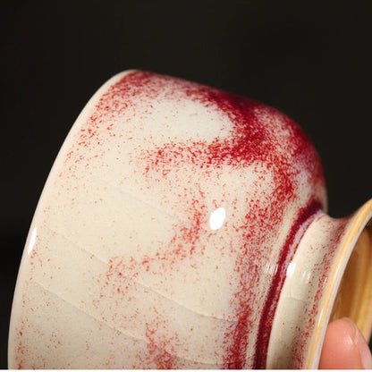 Jun Ware Crimson Red Glazed Teacup 110ml