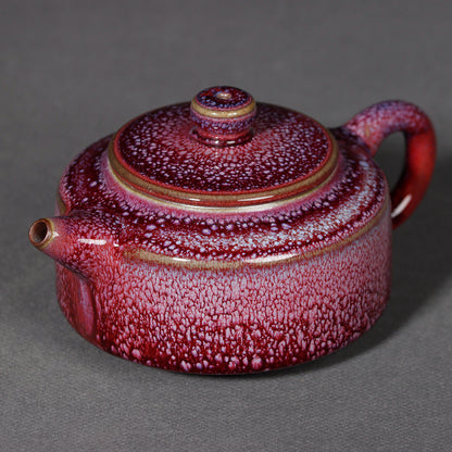 Jun Ware Snow-Flake Fish-Roe Glaze Handcrafted Teapot 200ml