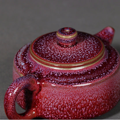 Jun Ware Snow-Flake Fish-Roe Glaze Handcrafted Teapot 200ml