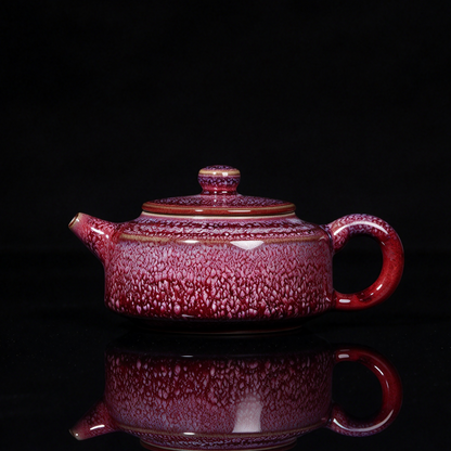 Jun Ware Snow-Flake Fish-Roe Glaze Handcrafted Teapot 200ml