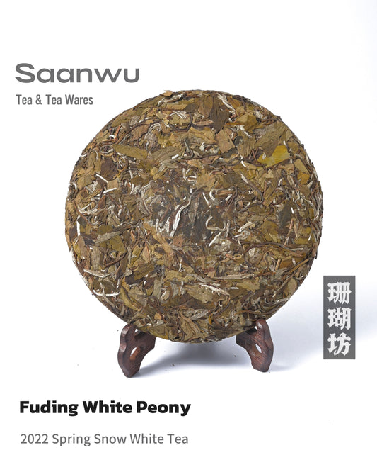2022 Spring Snow White Peony Compressed Fuding White Tea Cake – 300g Premium Chinese Tea