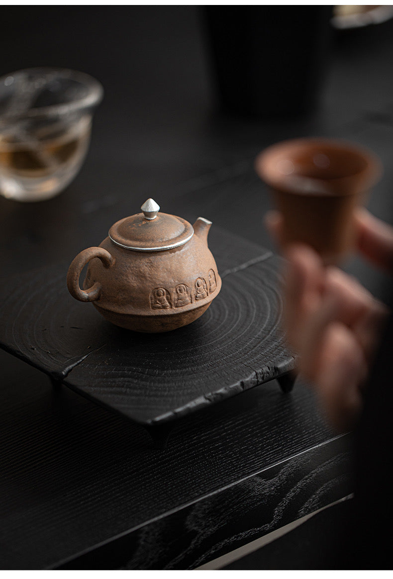 Wabi-Sabi Style  Coarse Clay Buddha Teapot