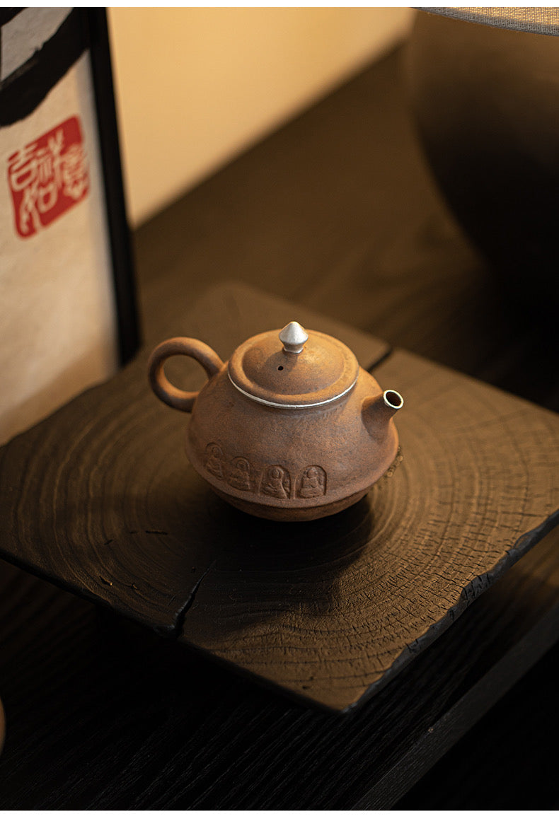 Wabi-Sabi Style  Coarse Clay Buddha Teapot