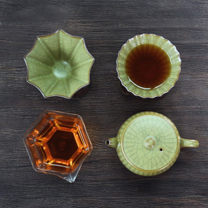 Longquan Celadon – Ge-Kiln-Gänseblümchen-Gast-Teetasse