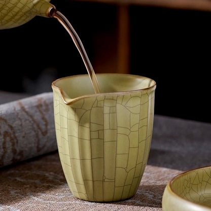 Celadon-Ge Kiln Teekanne (Fairness-Becher) Rissmuster Teekanne