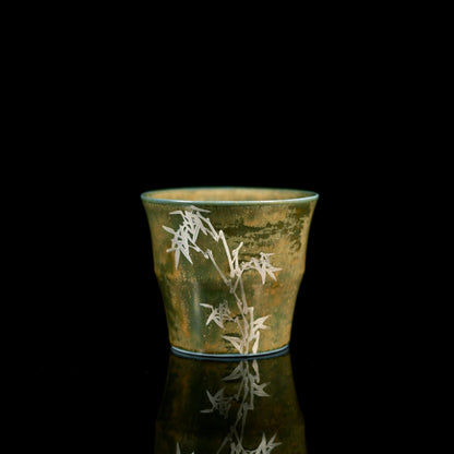 Jingdezhen handbemalte Bambusschale mit Goldverzierung