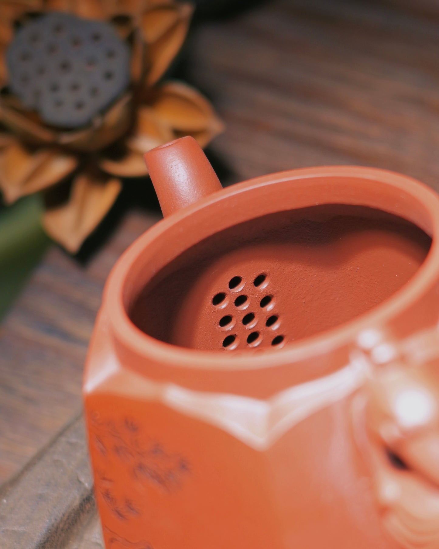 Yixing Zhuni Clay Hexagonal Teapot 400ml