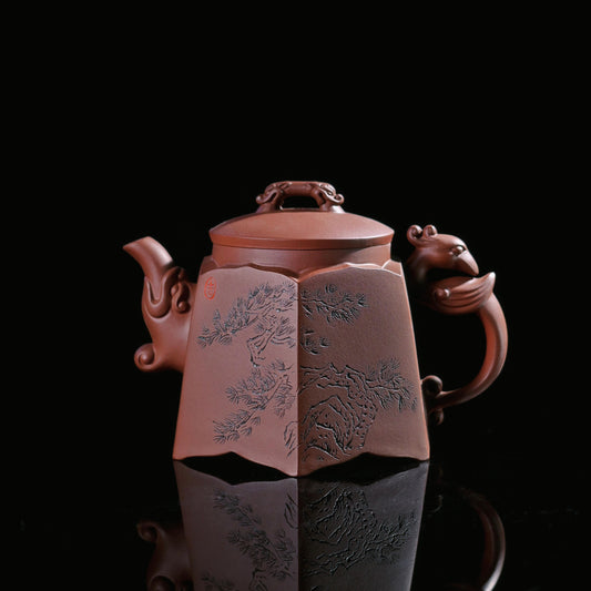 Yixing Zhuni Clay Hexagonal Teapot 400ml