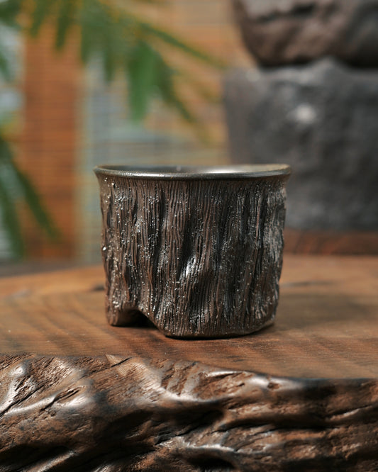 Unique Piece Wood-Fired Knife-Carved Teacup 80ml