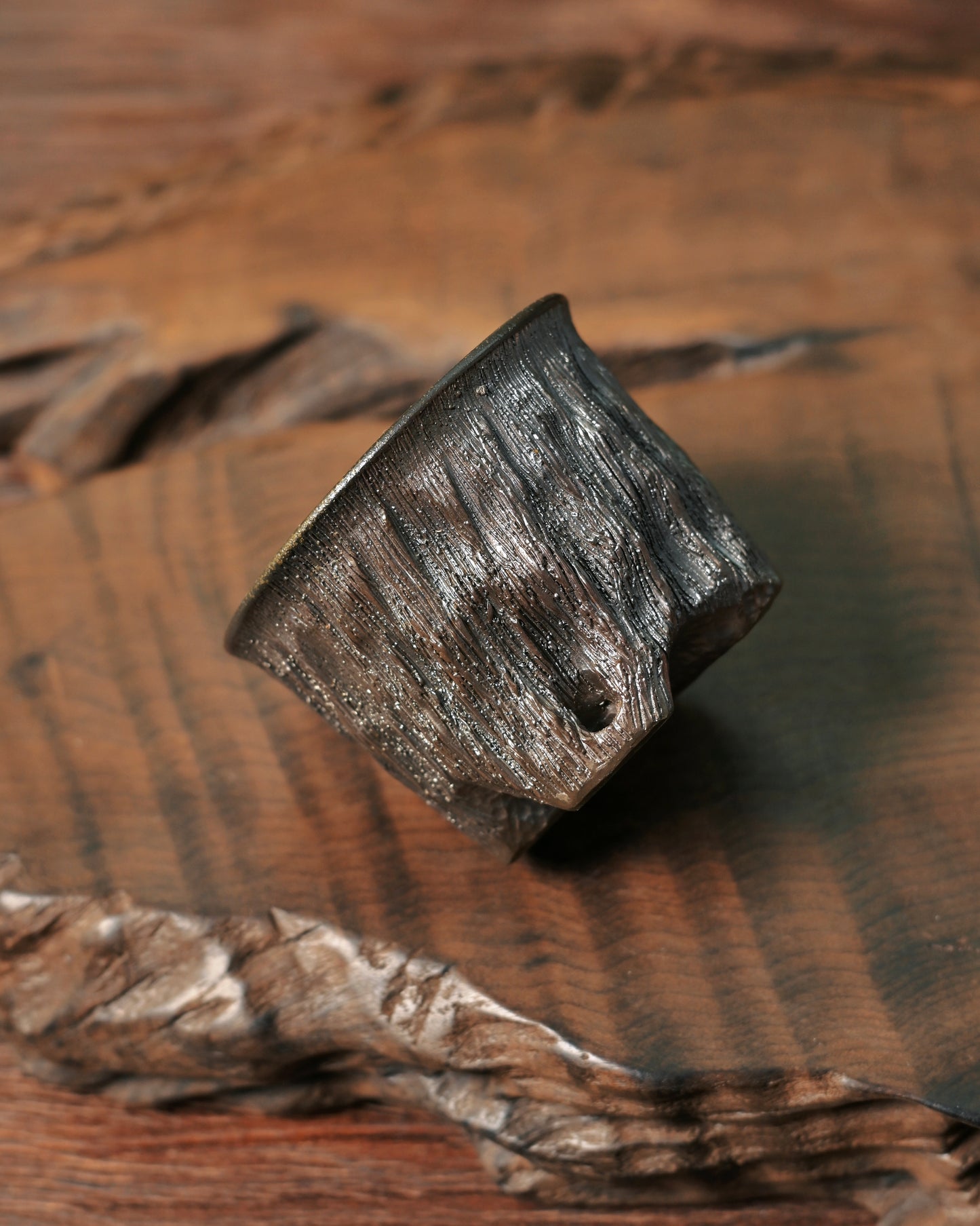 Unique Piece Wood-Fired Knife-Carved Teacup 80ml