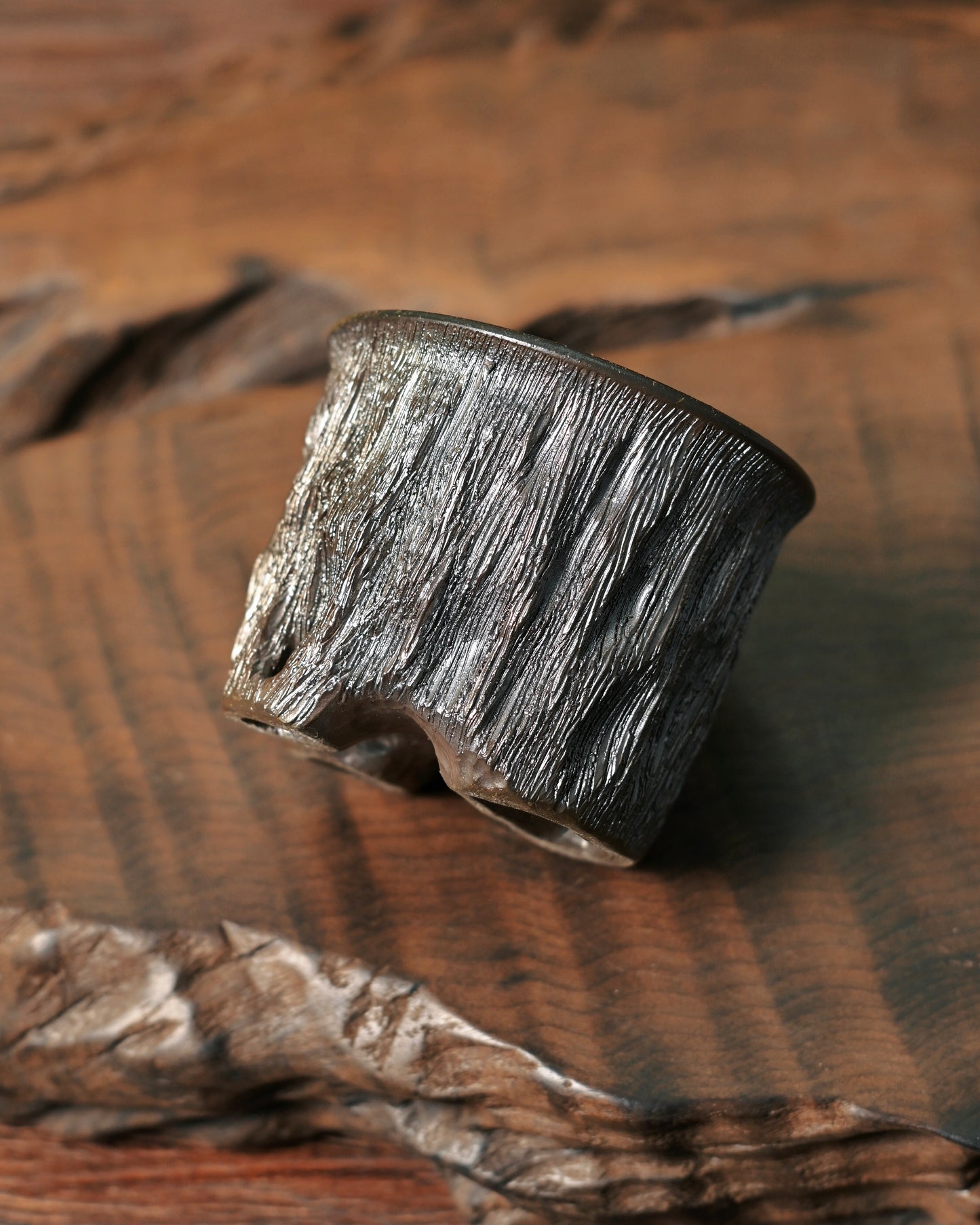 Unique Piece Wood-Fired Knife-Carved Teacup 80ml