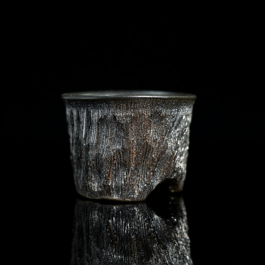 Unique Piece Wood-Fired Knife-Carved Teacup 80ml