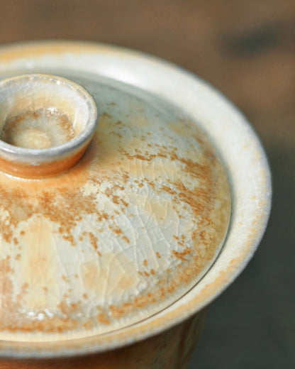 Gaiwan Jingdezhen en bois cuit, pièce unique 140ml
