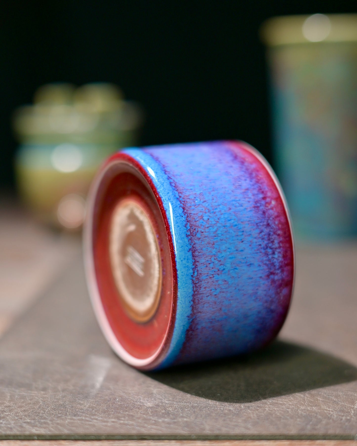 Jun Kiln "Peacock" Glaze Gaiwan Wide-Rim Design 120ml