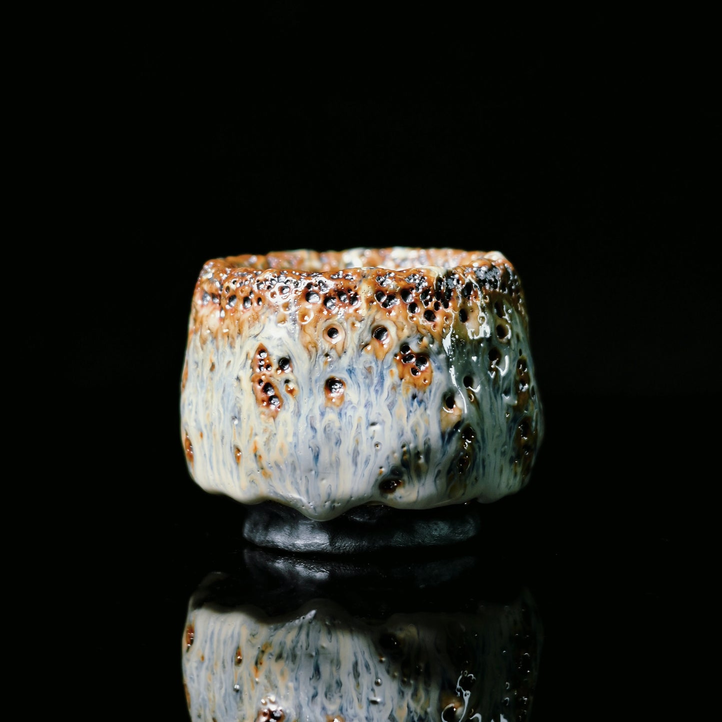 Unique Piece Wabi-Sabi Shino Ware Kiln-Transformation Teacup