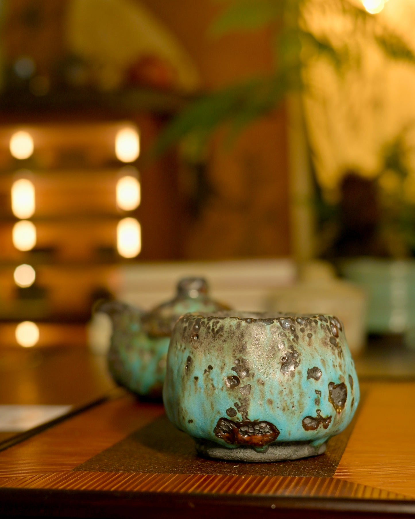 Unique Piece Wabi-Sabi Shino Ware Kiln-Transformation Teaset 120ml