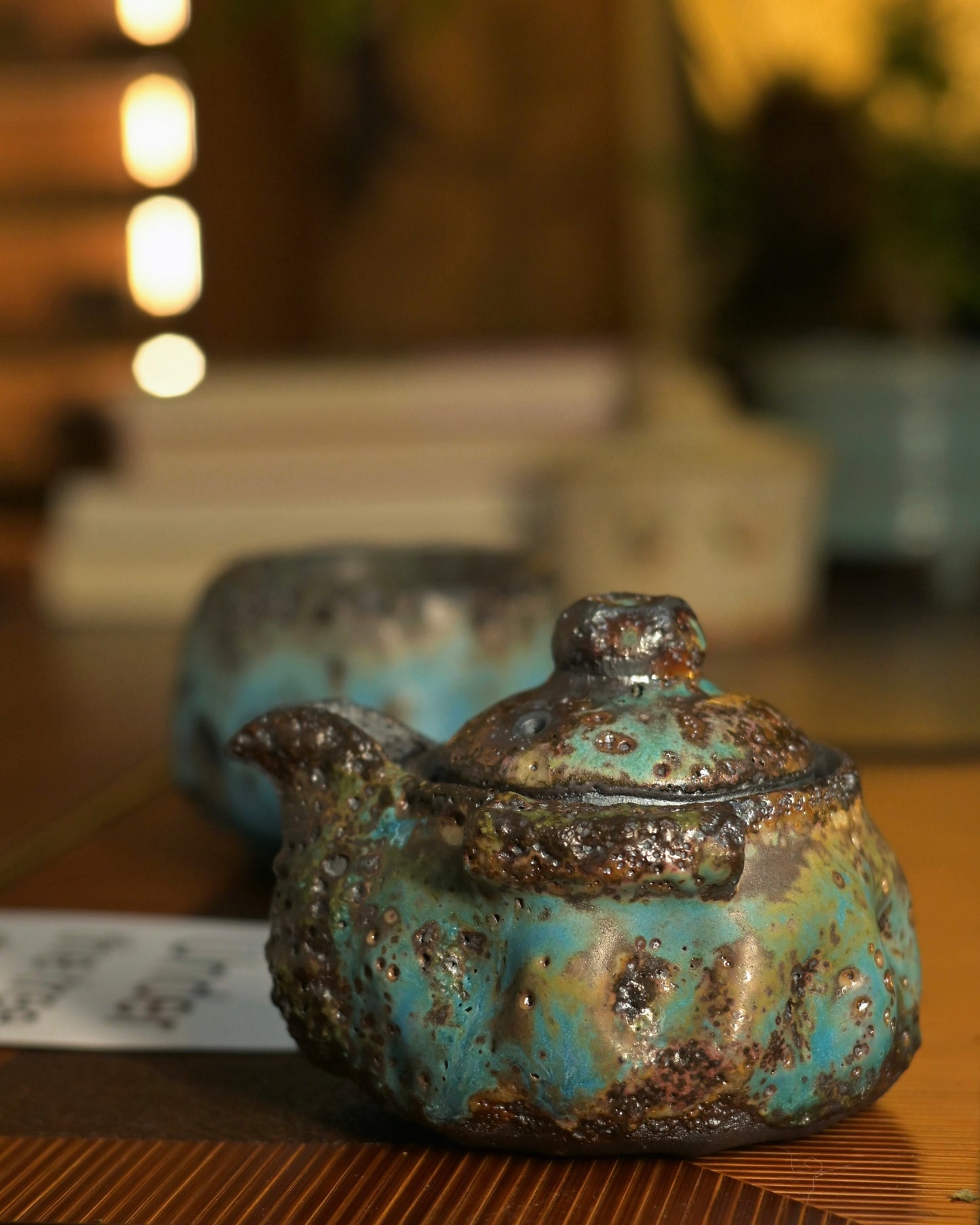 Unique Piece Wabi-Sabi Shino Ware Kiln-Transformation Teaset 120ml