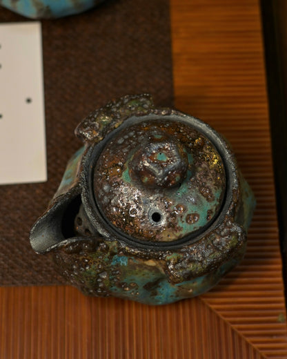 Unique Piece Wabi-Sabi Shino Ware Kiln-Transformation Teaset 120ml