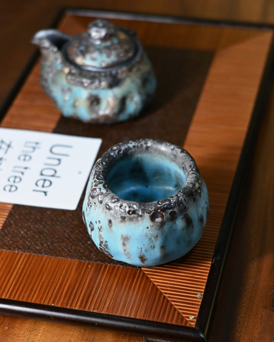 Unique Piece Wabi-Sabi Shino Ware Kiln-Transformation Teaset 120ml