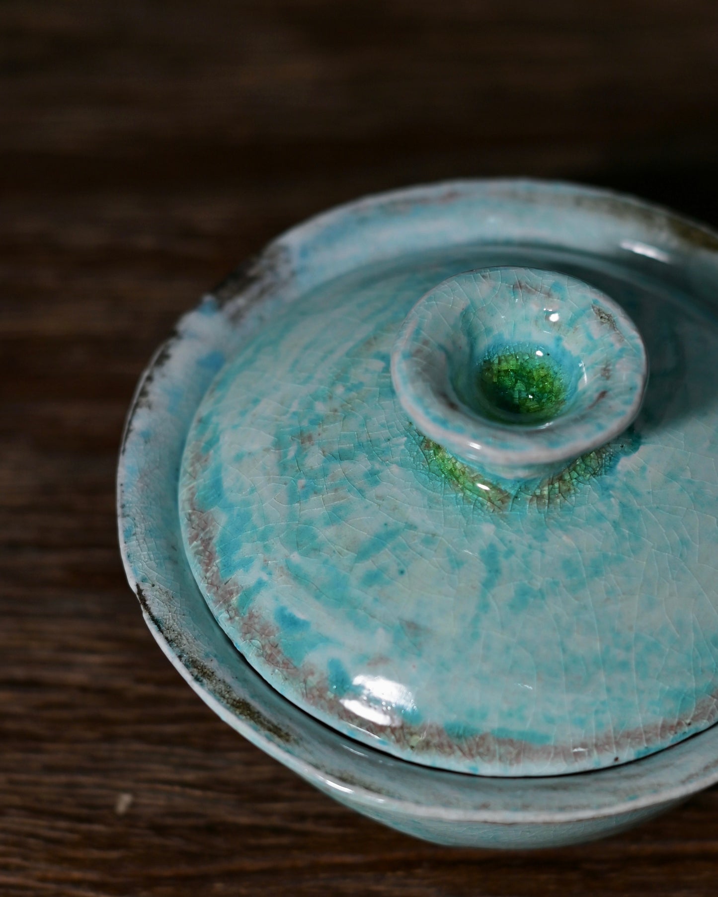 Unique Piece Wood-Fired Soda Kiln Kohiki Blue Gaiwan 100ml