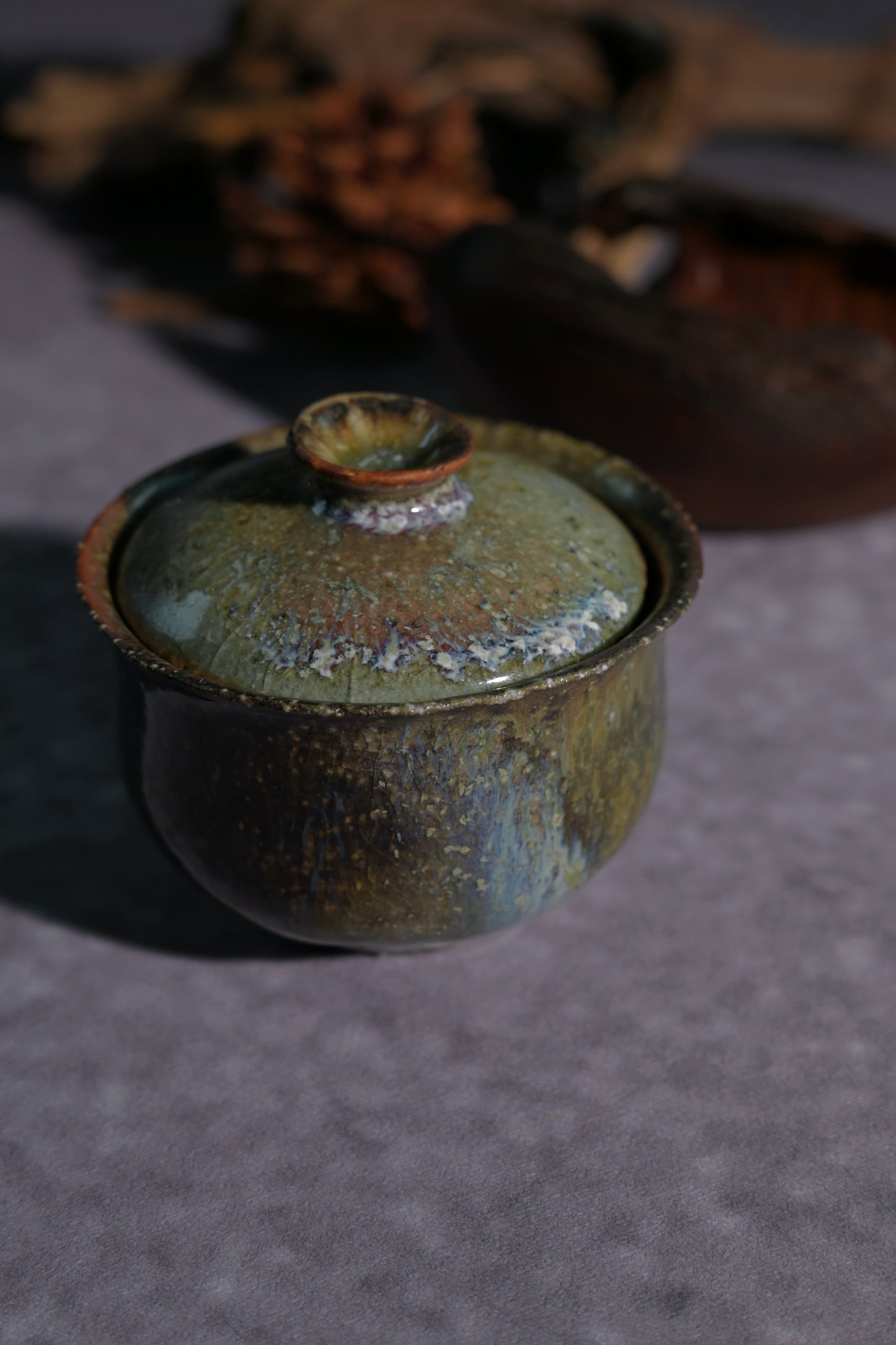 Unique Piece Wabi-Sabi Coarse Pottery Wood-Fired Gaiwan 130ml