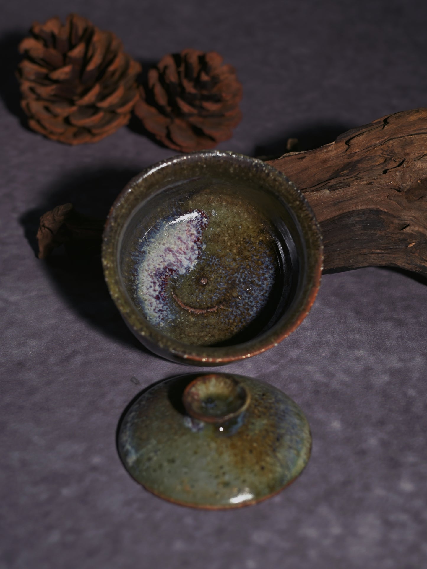 Unique Piece Wabi-Sabi Coarse Pottery Wood-Fired Gaiwan 130ml