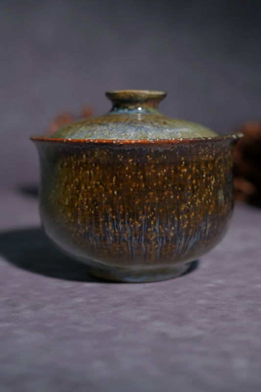 Unique Piece Wabi-Sabi Coarse Pottery Wood-Fired Gaiwan 130ml