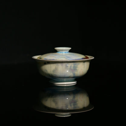Unikat Holzgebrannter „Flacher Barren“ Gaiwan 110 ml