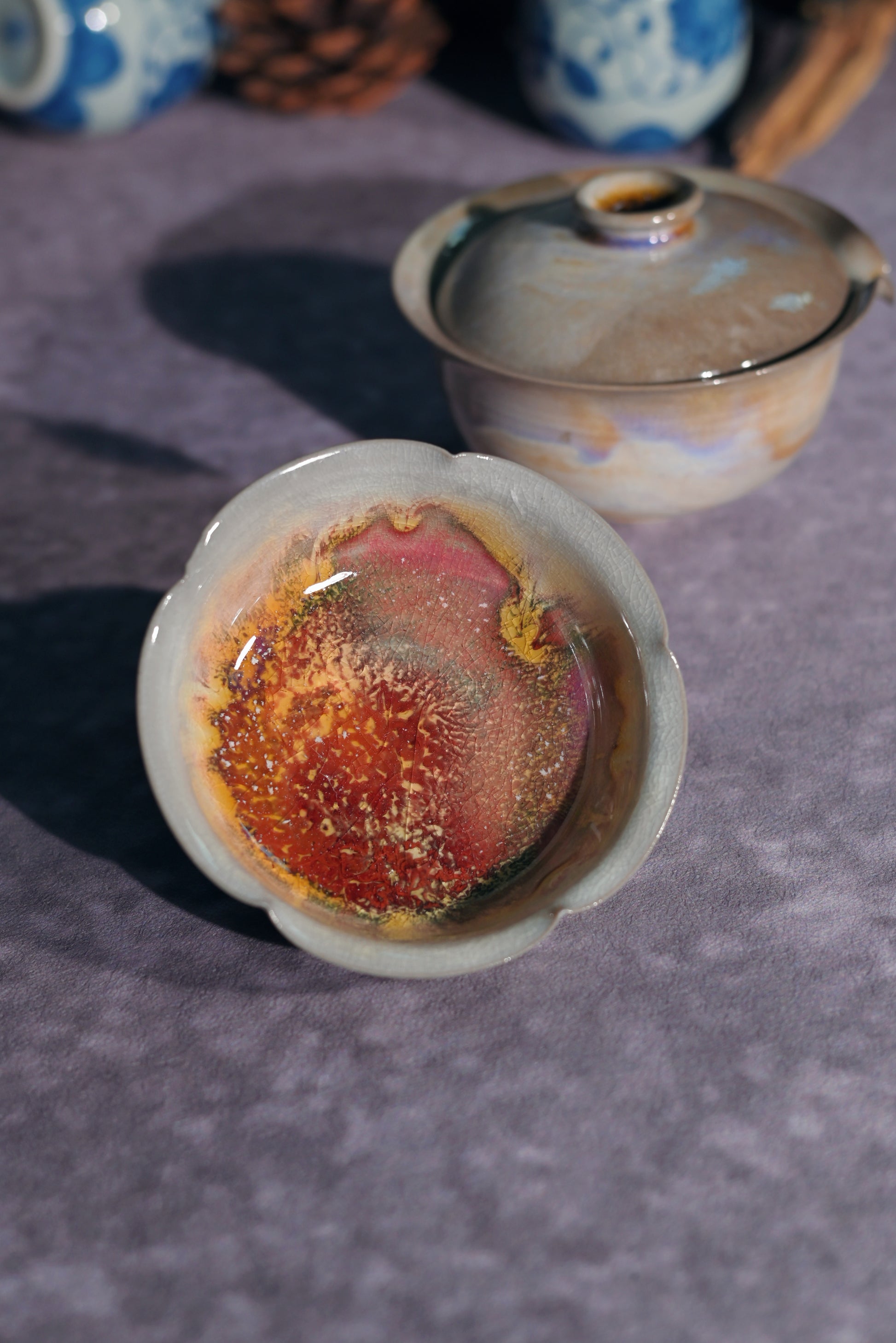 Collector's edition wood-fired teaware set, 100% unique artisan edition for tea lovers.