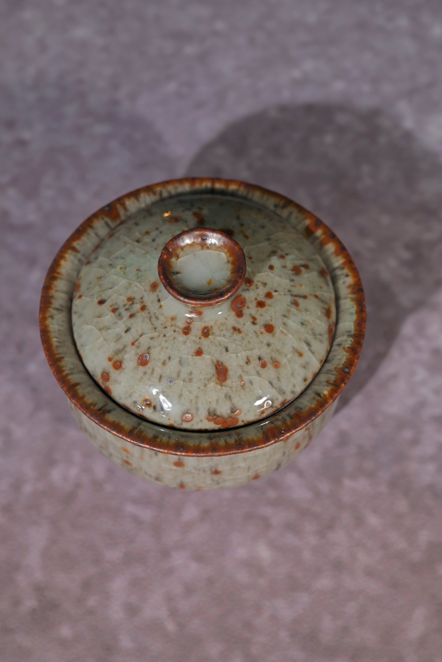 Traditional Shino pottery showcasing the iconic "Citrus Skin" (Yuzu-hada) surface effect.