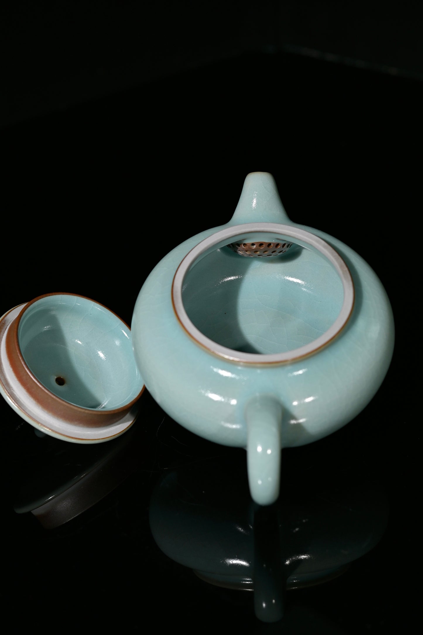 Ru Porcelain Vintage Glaze Archaized Teapot 180ml