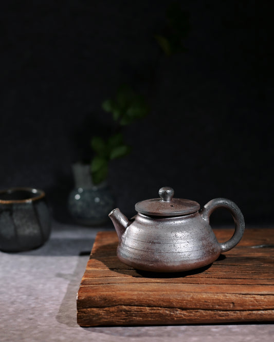 Unique Piece Handcrafted and Wood-fired Coarse Clay Teapot 150ml