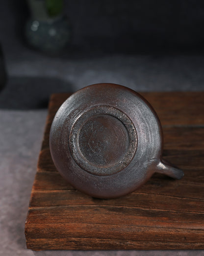 Unique Piece Handcrafted and Wood-fired Coarse Clay Teapot 150ml