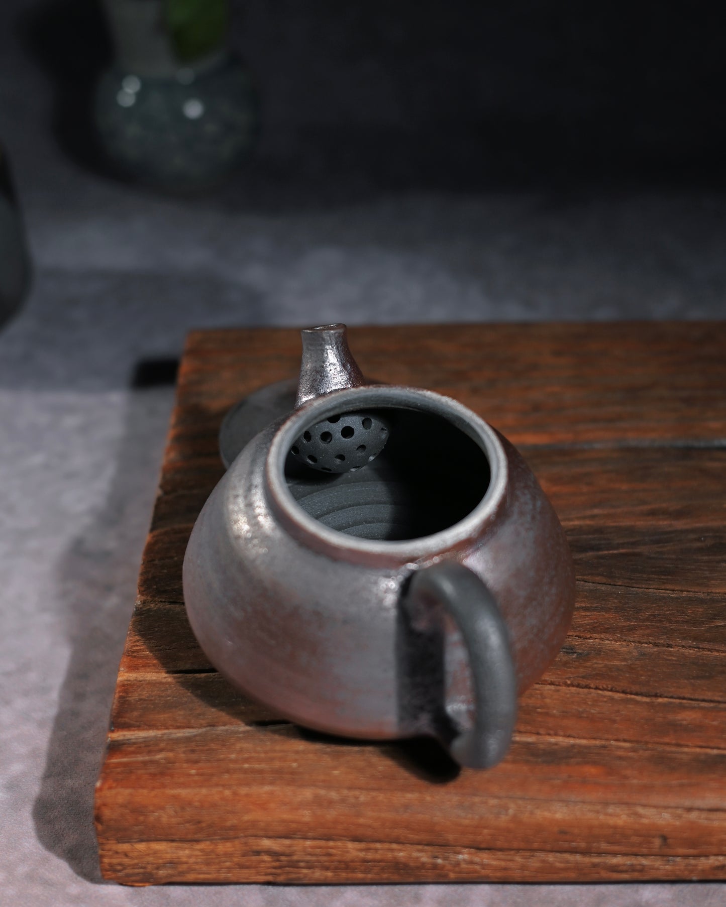 Unique Piece Handcrafted and Wood-fired Coarse Clay Teapot 150ml