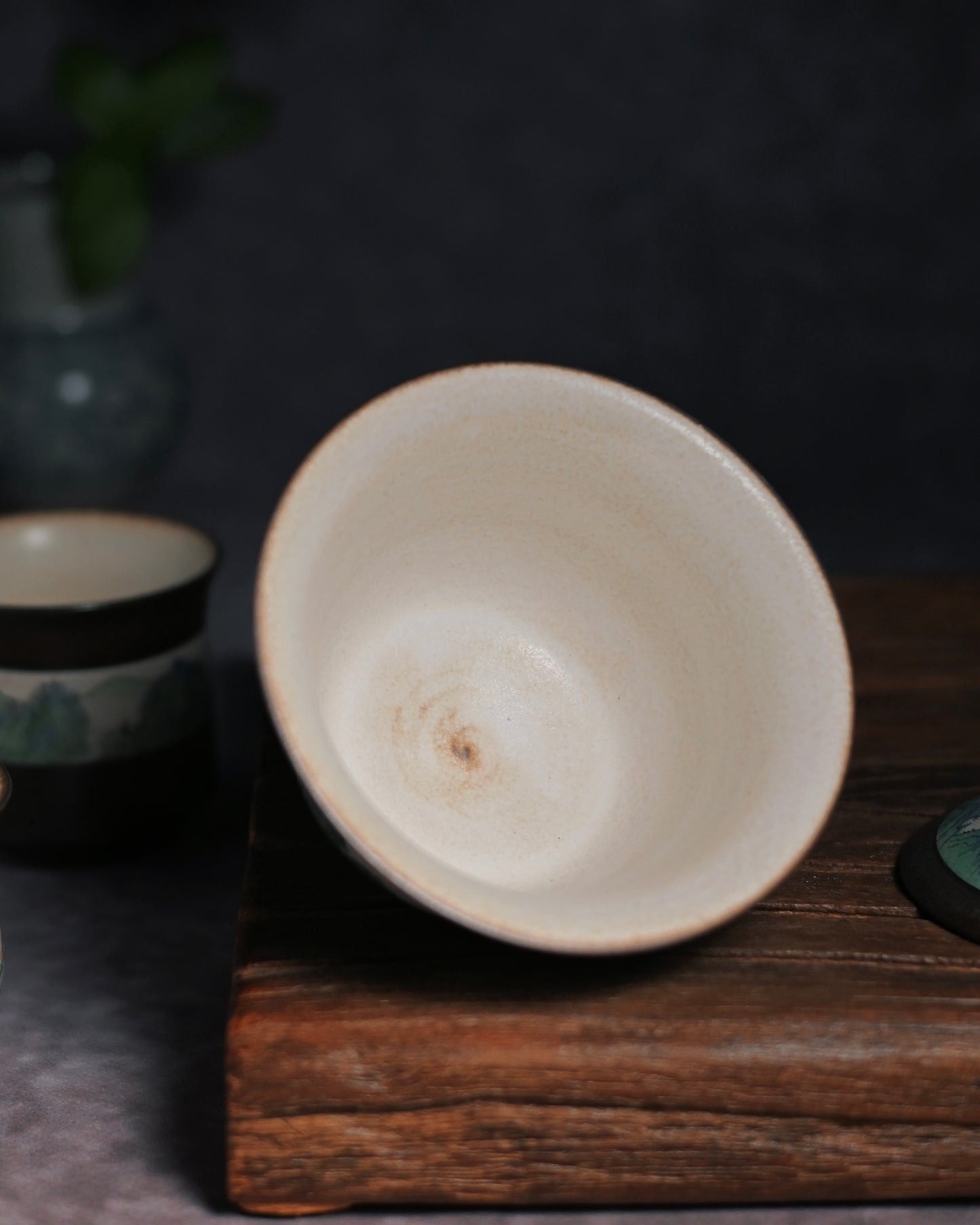 Hand-Painted "A Thousand Li of Rivers and Mountains" Kohiki Gaiwan Set 90ml