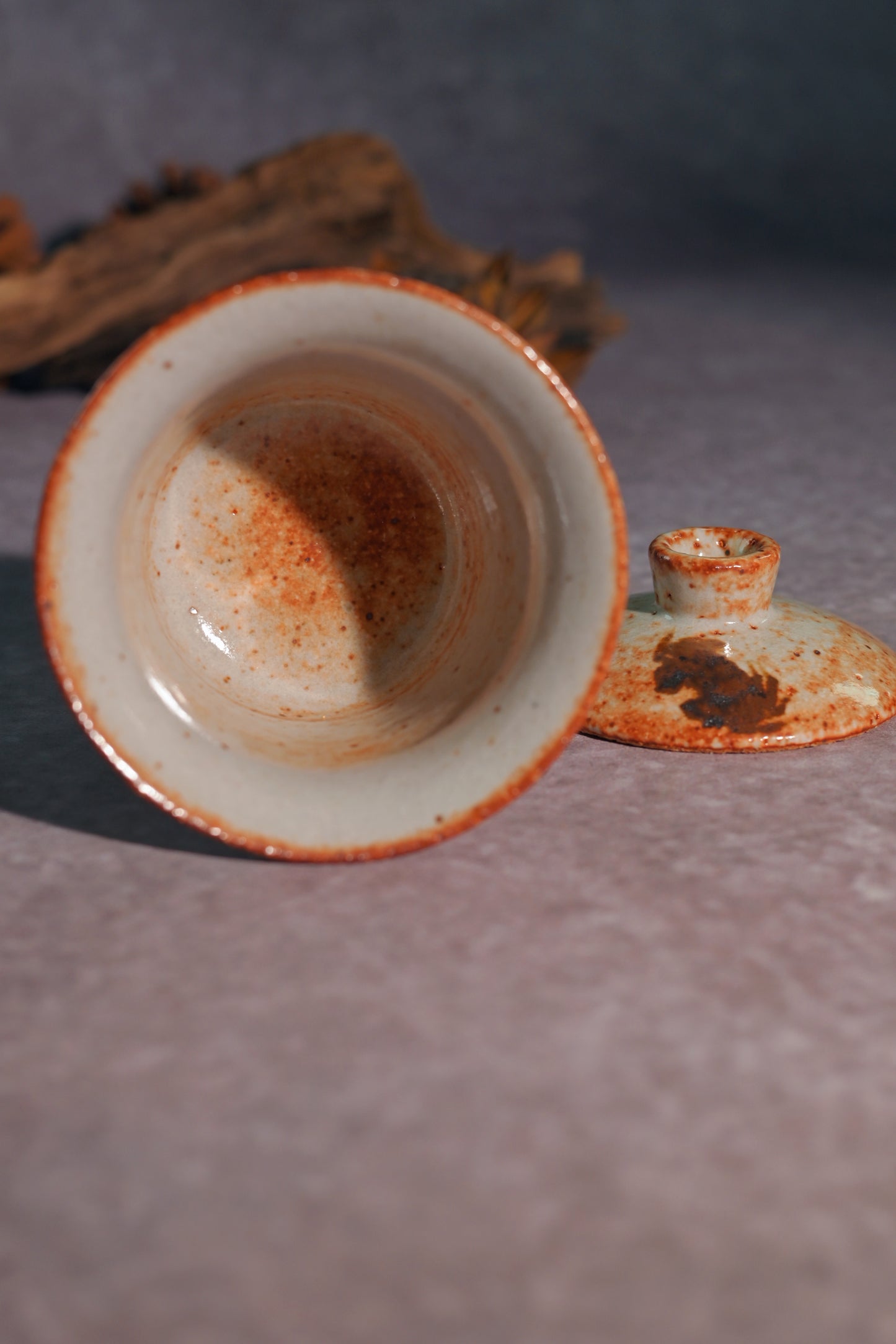 Unique Piece Wood-Fired Hand-Painted ''Fortune Crab'' Saggar Clay Gaiwan 160ml