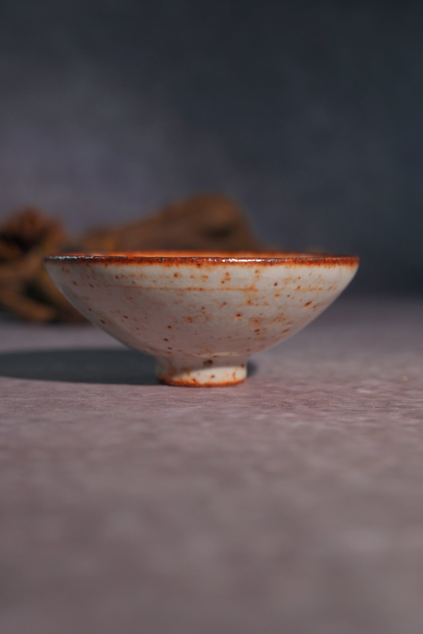 Unique Piece Wood-Fired Saggar Clay "Fortune Crab" Teacup 50ml